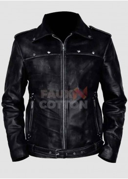 A Long Way Down Aaron Paul Black Leather Jacket